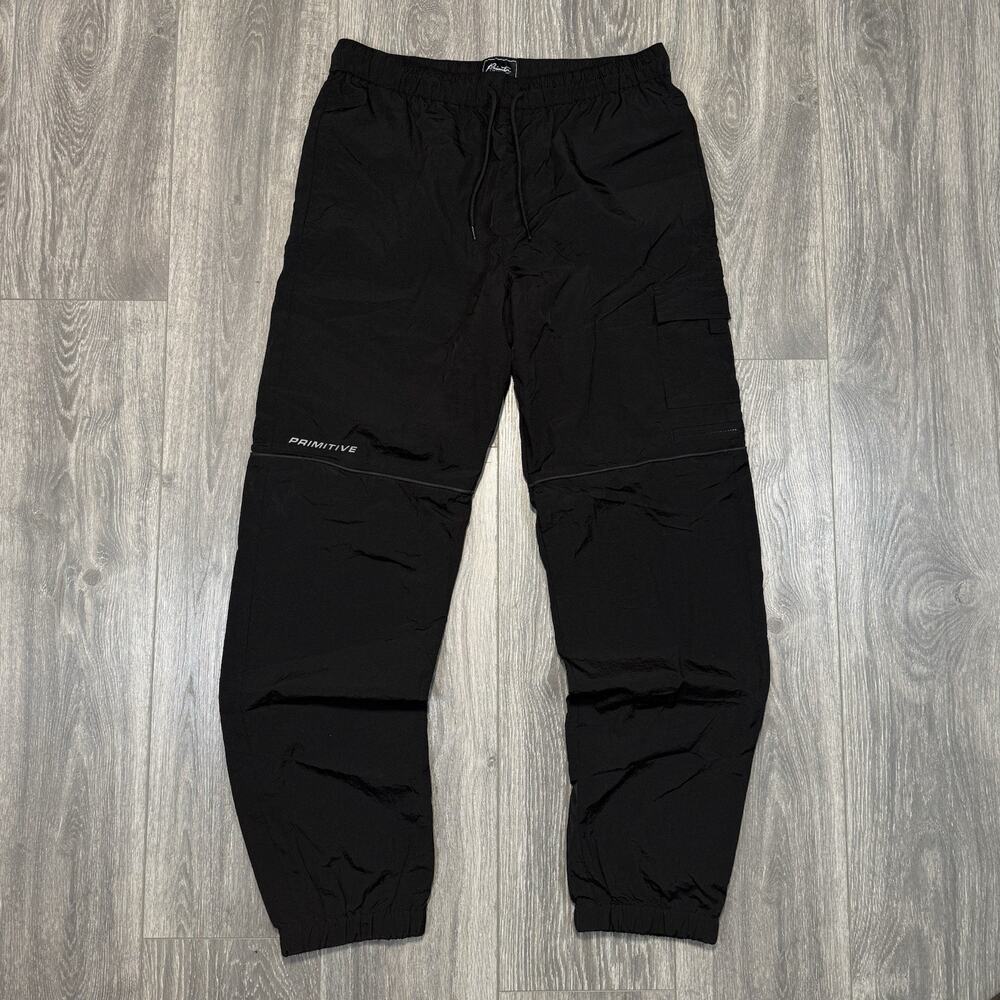 Primitive Skateboarding Clinton Track Pants - Mens Medium Nylon Black Joggers